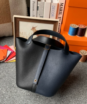 에르메스 피코탄18 블랙 미드나잇블루 끌레망스 가죽